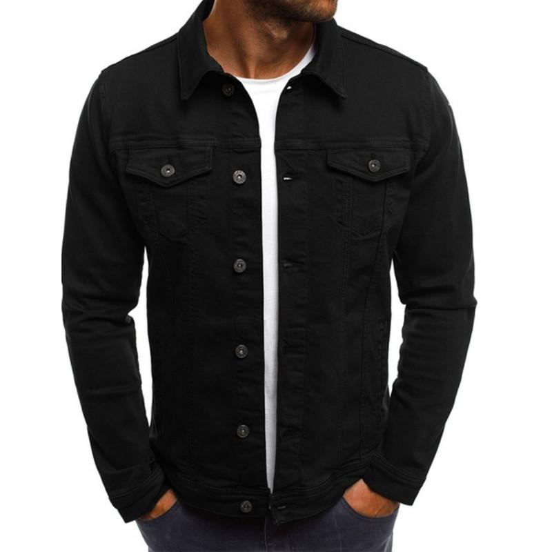 Mens Casual Solid Color Button Lapel Jacket 02134545M