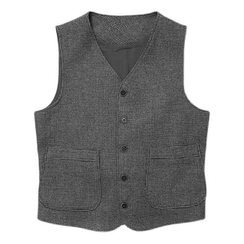 Mens Classic Vintage Tweed Vest 24297997M