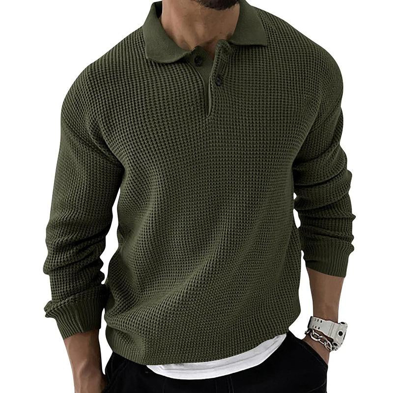 Mens Lapel Knit Button Pullover Sweater 68765777X
