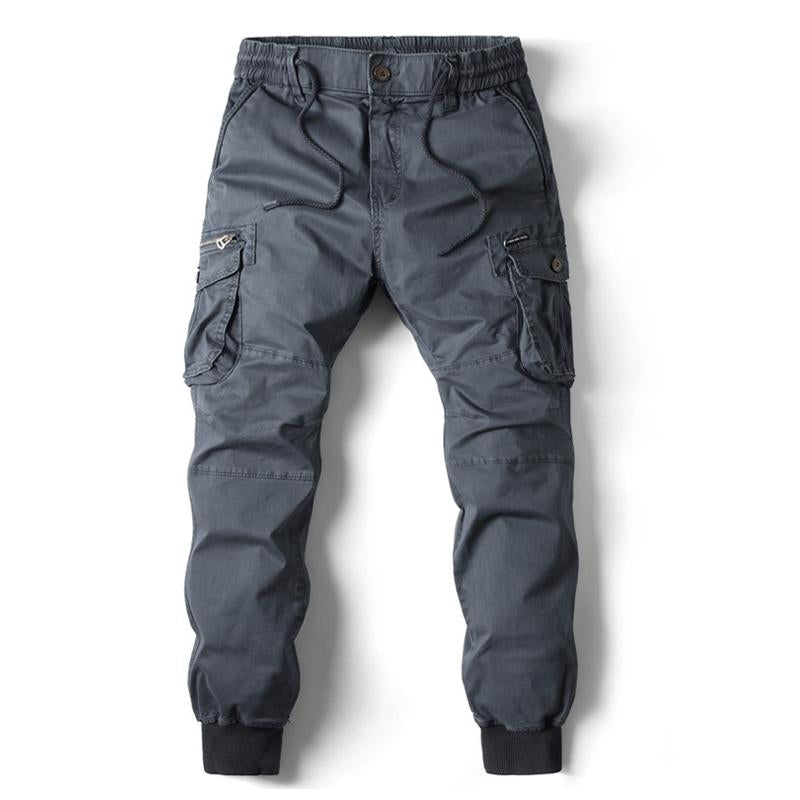 Mens Casual Elastic Waist Cargo Pants 57018851X