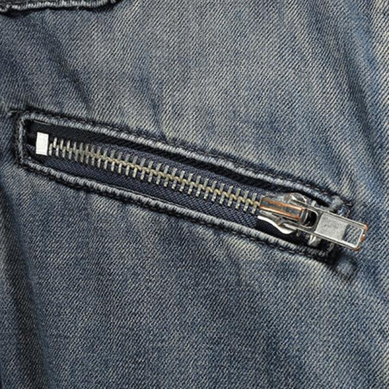 Mens Retro Stand Collar Denim Vest 85527181M