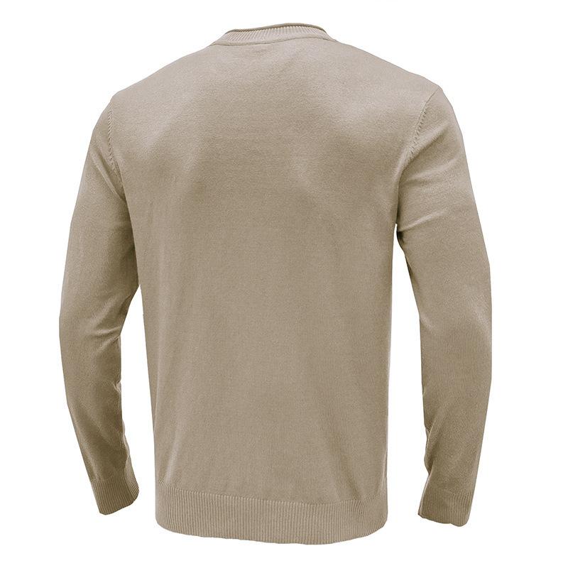 Mens Solid Round Neck Casual Sweater 27207117Z
