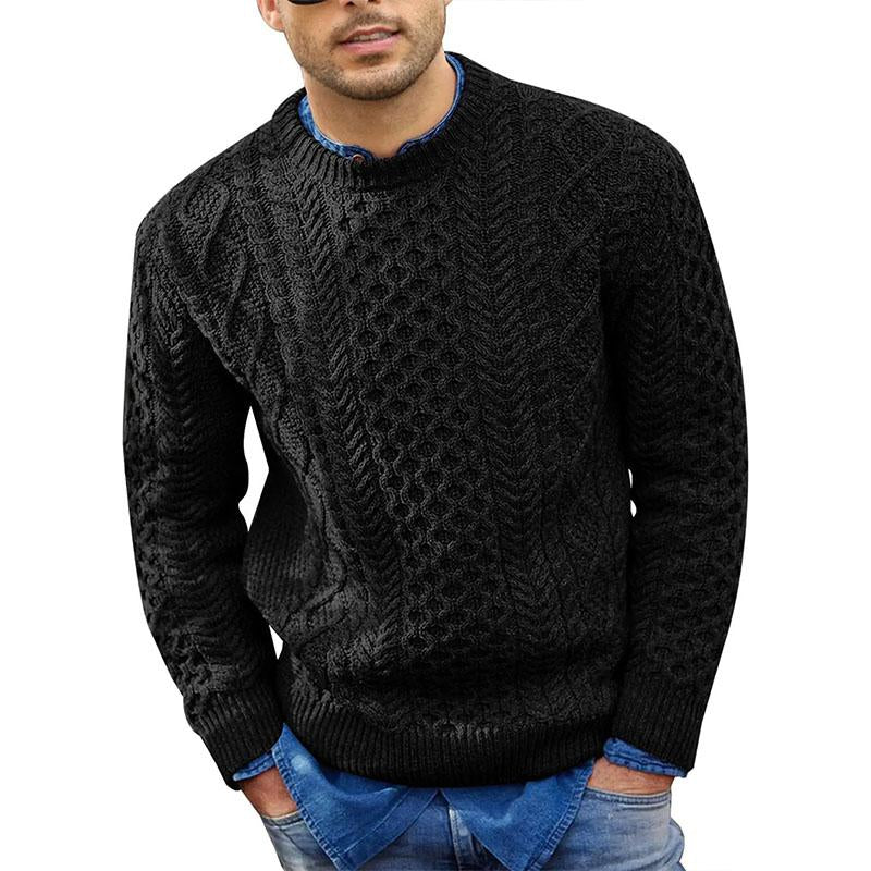 Mens Casual Round Neck Pullover Cable Knit Sweater 46216161M
