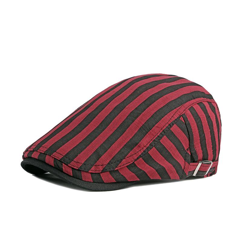 Mens Retro Thin Breathable Stripe Hat 23806389X