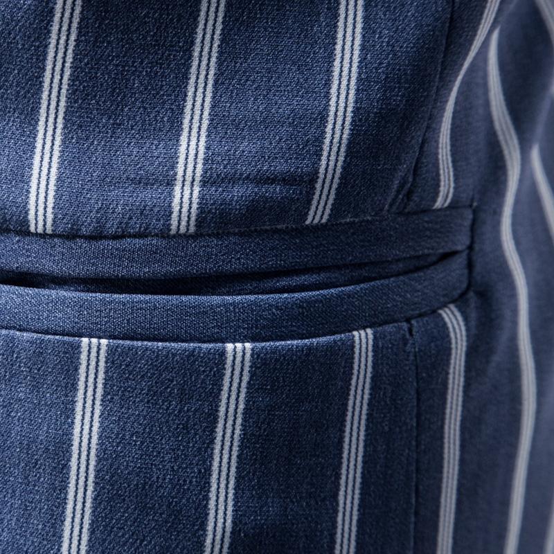 Mens Striped Print Two Button Blazer 76553355X