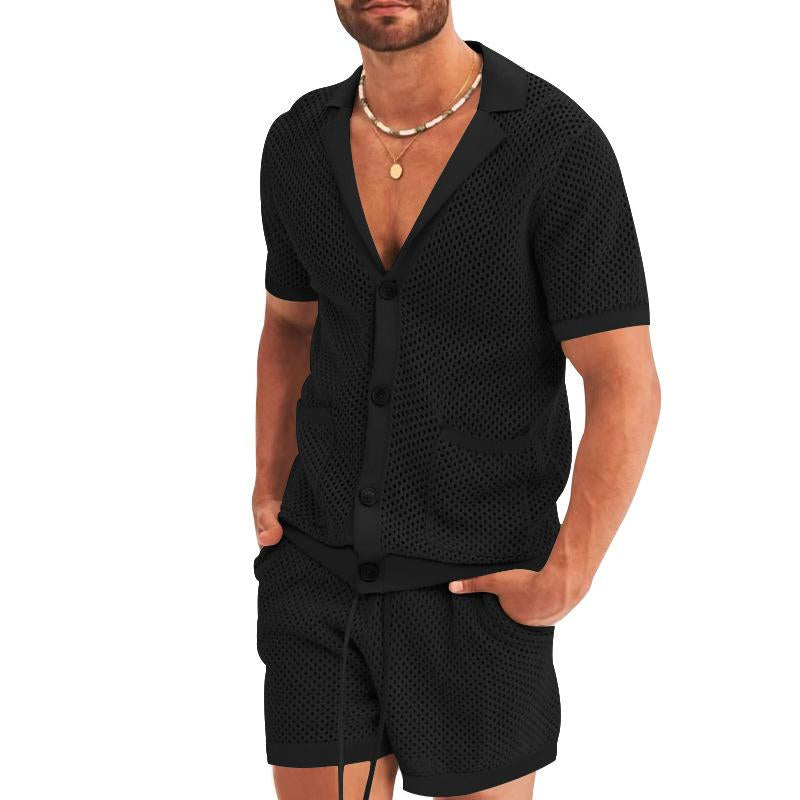 Mens Casual Solid Color Hollow Set 14406825Y