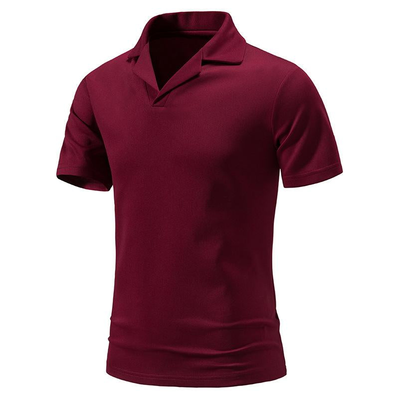 Mens Solid Color Short Sleeve Polo T-Shirt 47072291Y