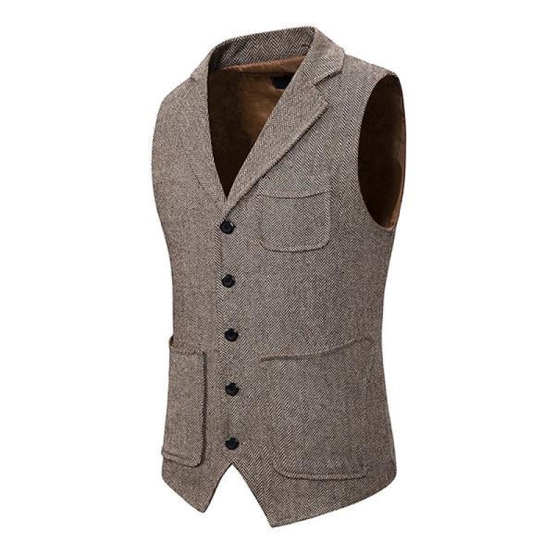 Mens Single Breasted Lapel Vest 81267203M