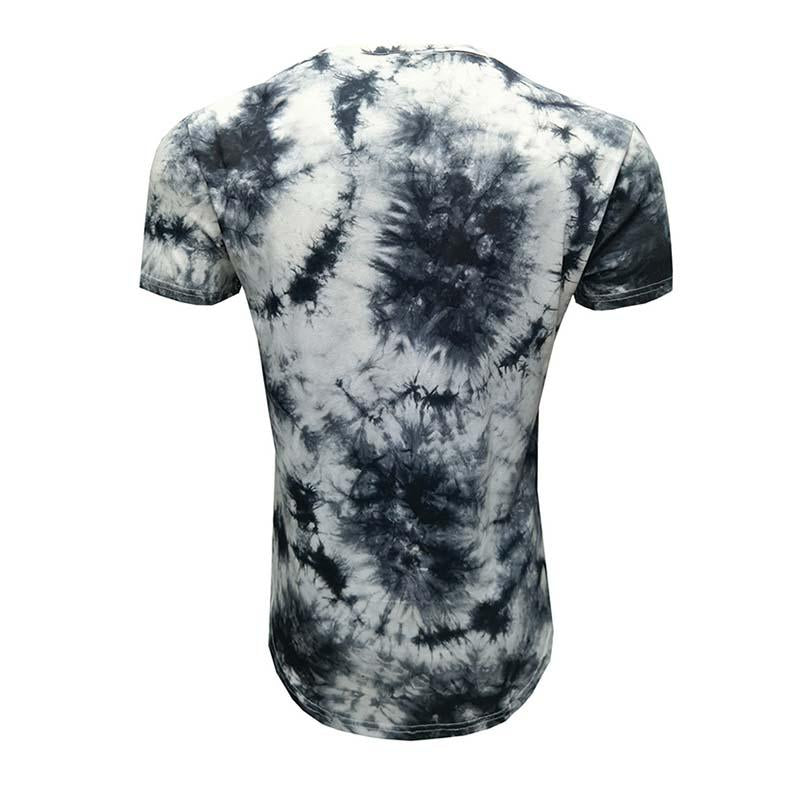Mens Casual Tie Dye Round Neck Short Sleeved T-shirt 40970629M