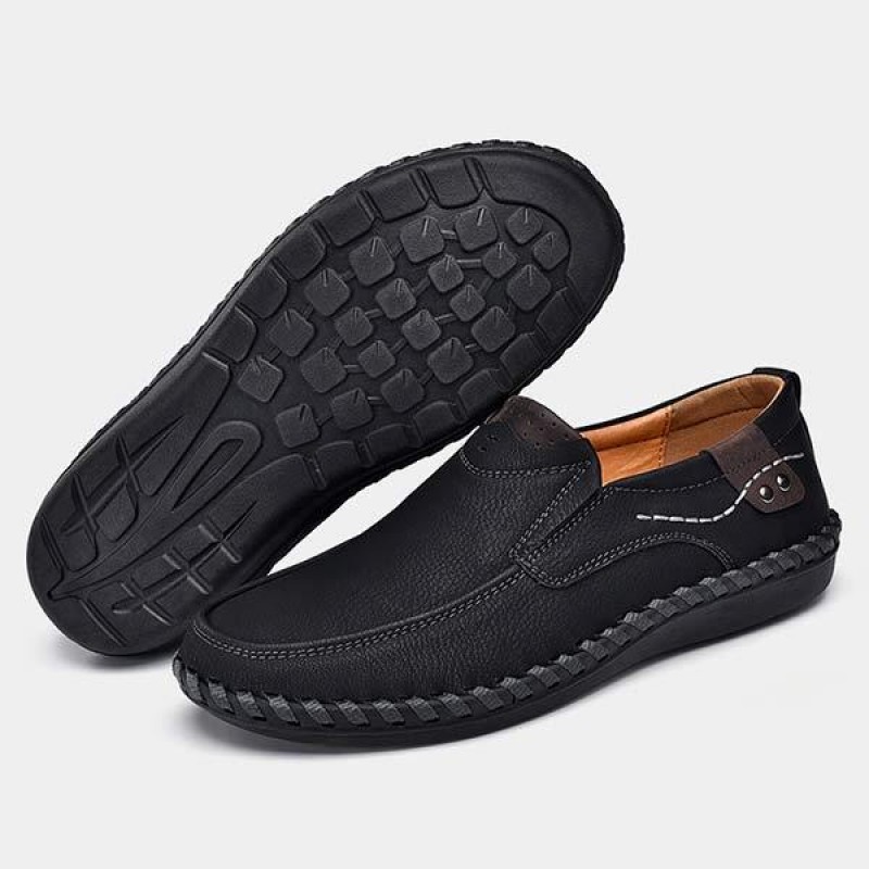 MENS RETRO SLIP-ON LEATHER SHOES 09572323