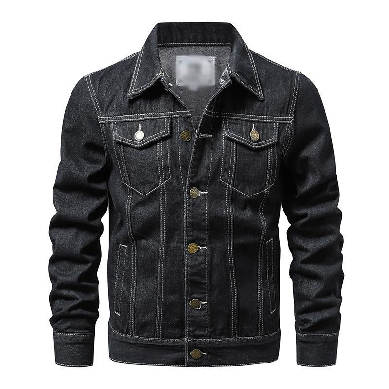 Mens Casual Fit Lapel Denim Jacket 94856770M