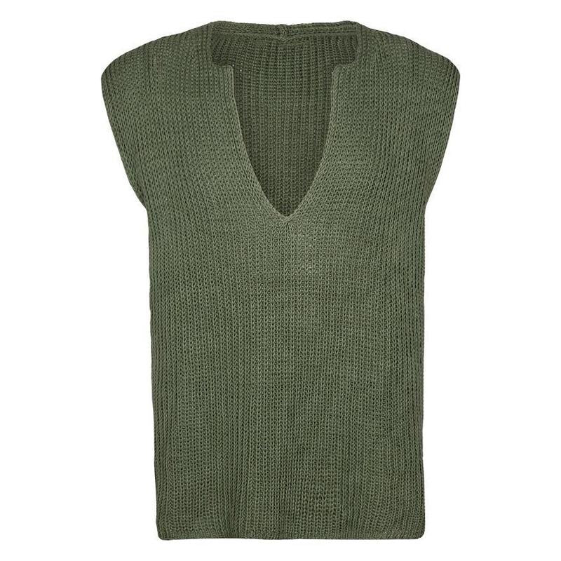 Mens Sleeveless V-Neck Loose Knit Vest 20980803X