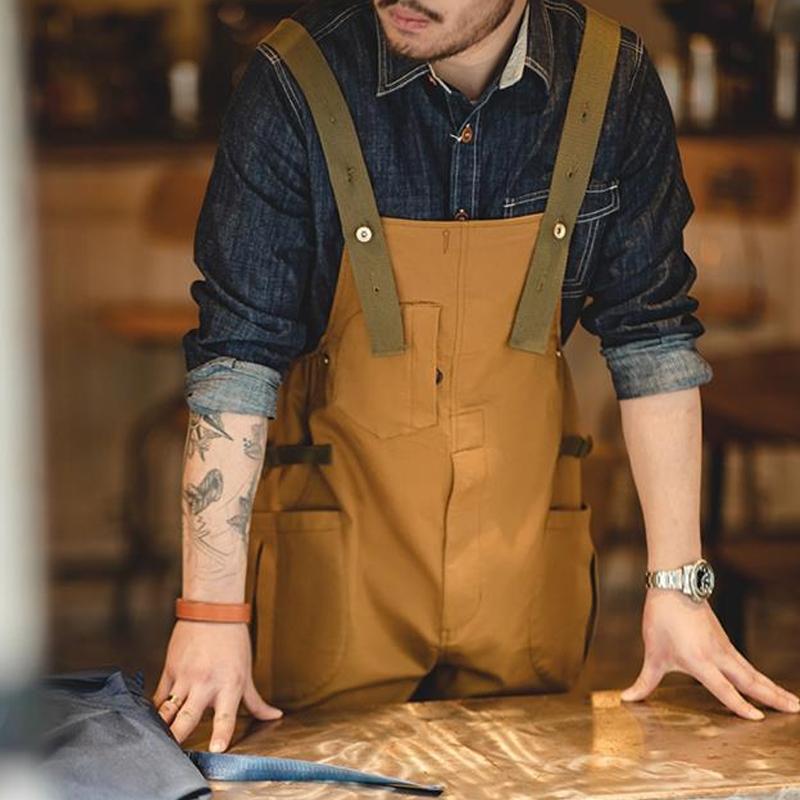Mens Vintage Loose Cargo Overalls 87669760Y
