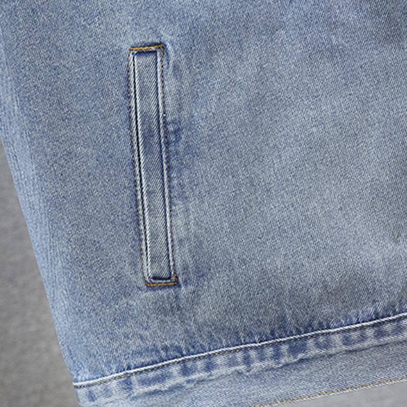 Mens Casual Loose Outdoor Multi-Pocket Cargo Denim Vest 02968134M