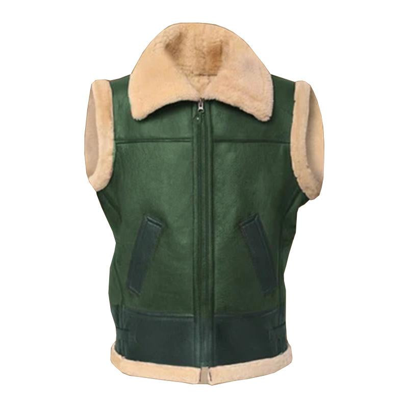 Mens Winter Zipper Lapel Casual Thicken Vest 93911429M