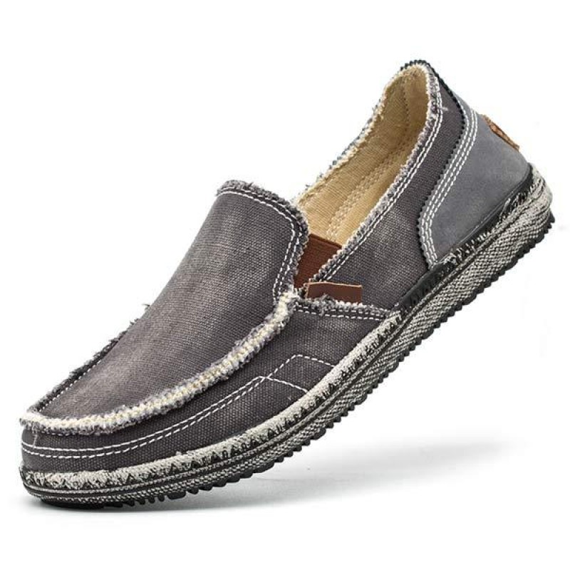 MENS WASHED DENIM CANVAS SLIP-ON SHOES 59975887
