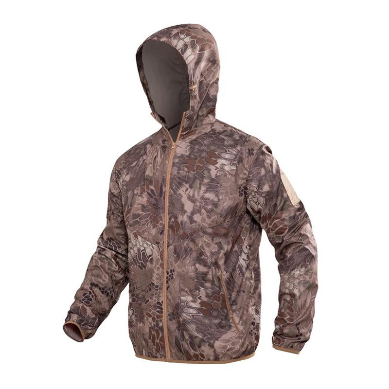 Mens Outdoor Sunscreen Breathable Quick-Drying Tactical Hooded Jacket 95934041M