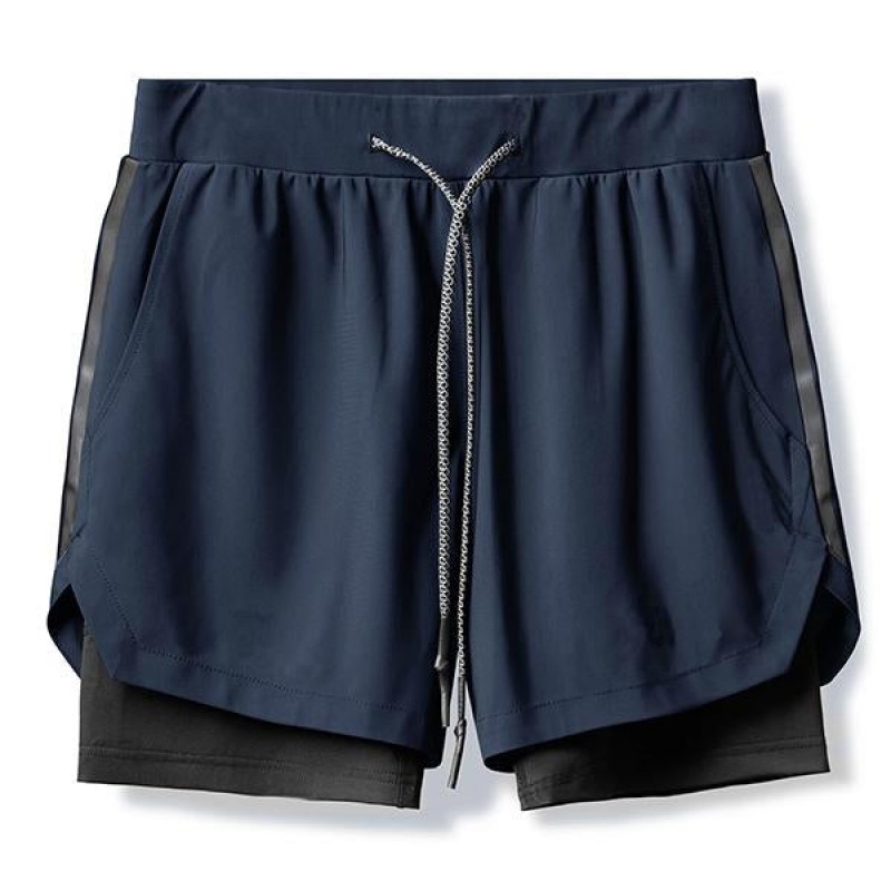 Mens Double Layer Quick Dry Sports Shorts 36316818M