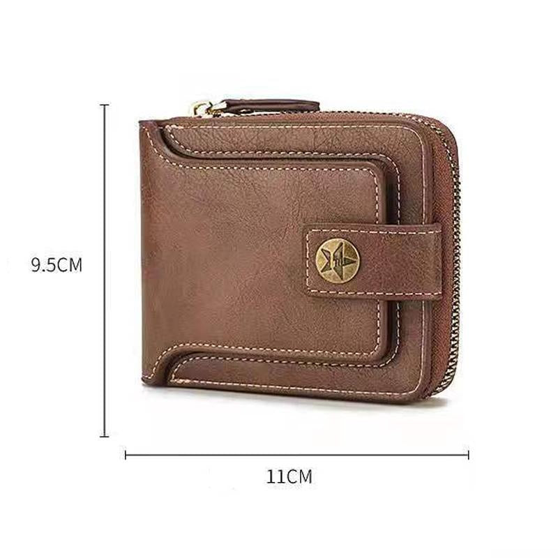 Mens Vintage Multifunctional Tri-Fold Compact Wallet 37104716Y