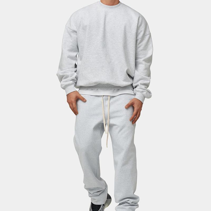 Mens Solid Loose Sweatshirt Set 33123705Z