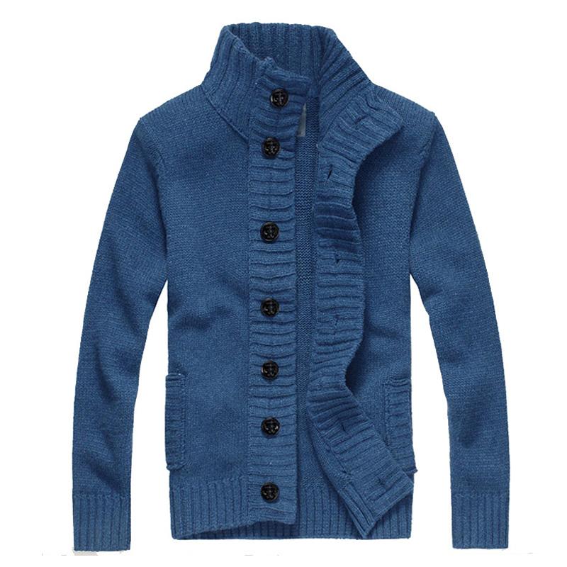 Mens Pirate Button Stand Collar Thick Knit Jacket 64218803X