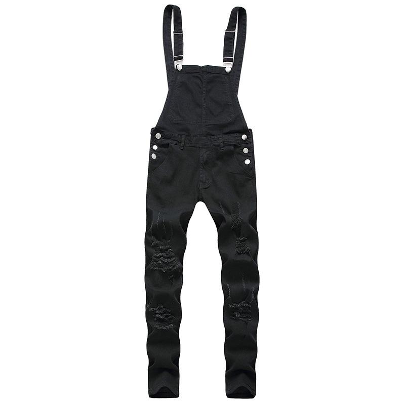 Mens Camisole Denim Romper Ripped Denim Overalls 77068976X