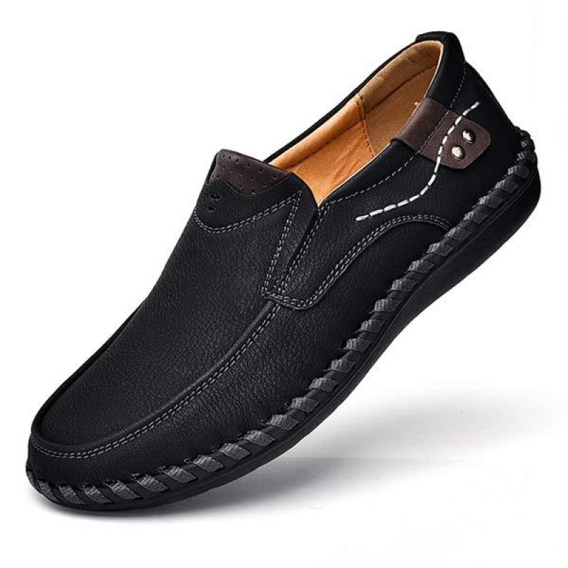 MENS RETRO SLIP-ON LEATHER SHOES 09572323