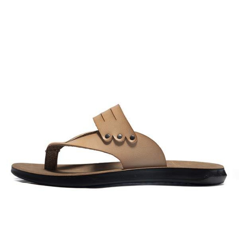 MENS SAND FLIP-FLOPS LEATHER SLIPPERS 95091232