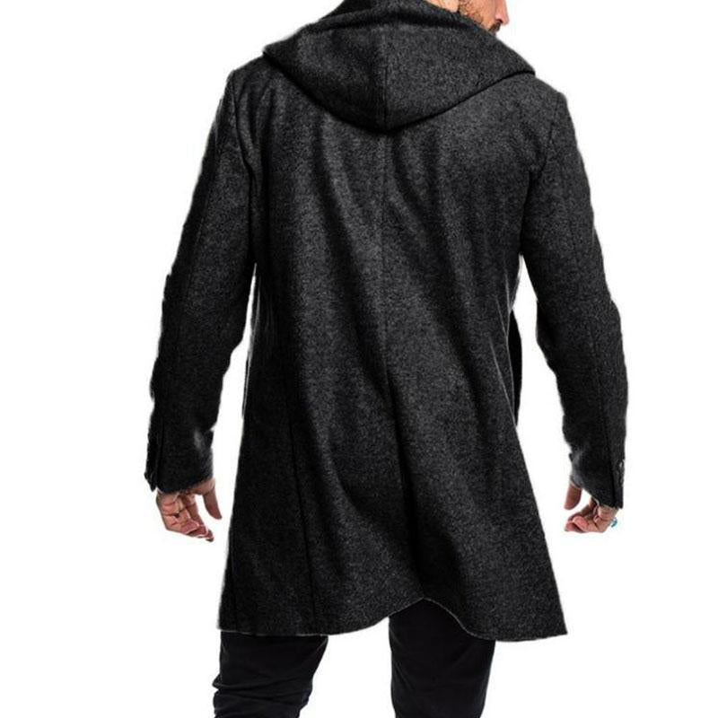 Mens Casual Hooded Double Breasted Coat 61052493M