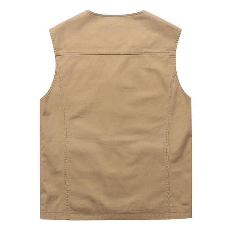 Mens Casual Solid Color V-Neck Thin Vest 21460241M