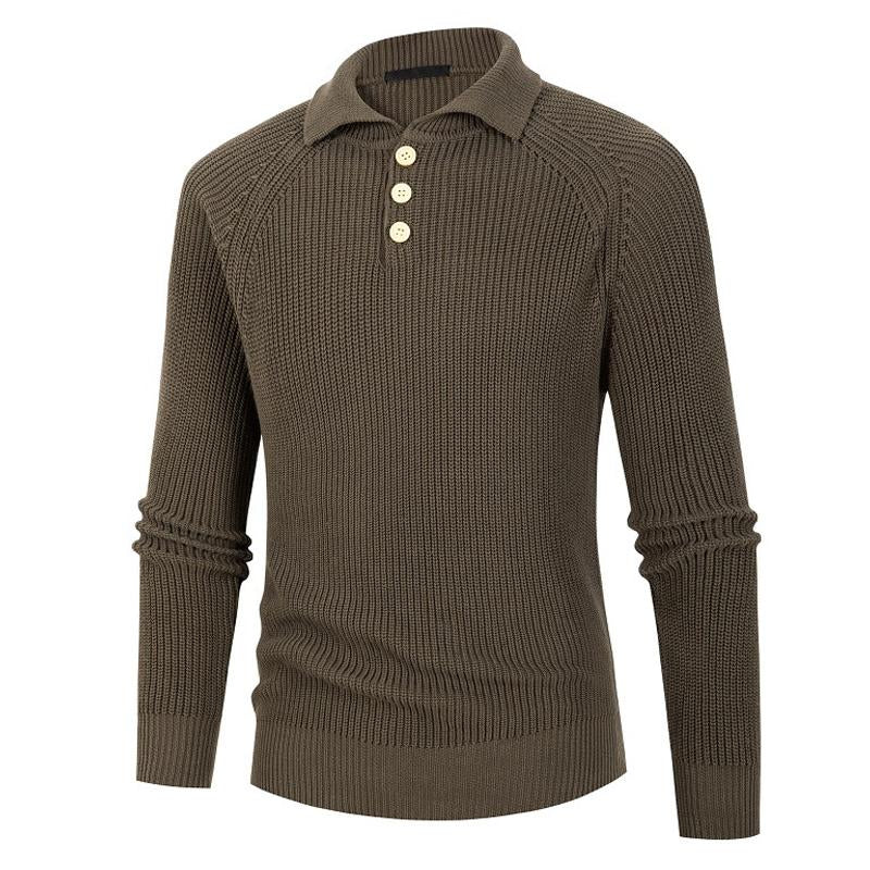 Mens Casual Solid Color Long-Sleeved Knitwear 27936612Y