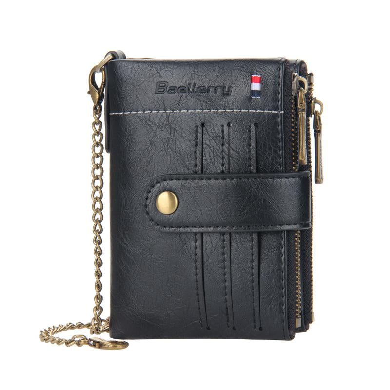 Mens Vintage Letter Zipper Snap Wallet 51317846Y