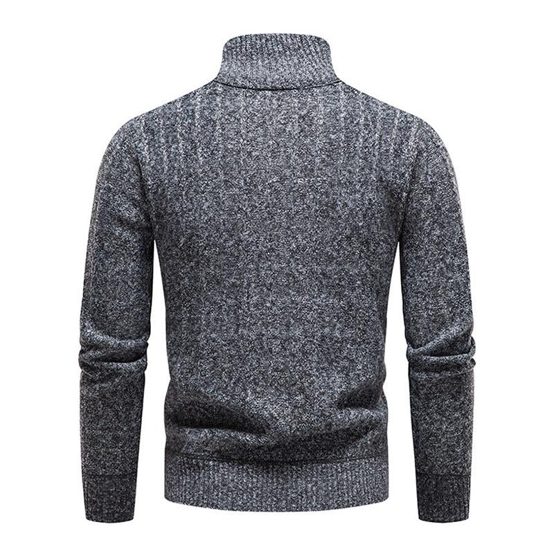 Mens Casual Half Turtleneck Zip Thick Knitwear 27809823M