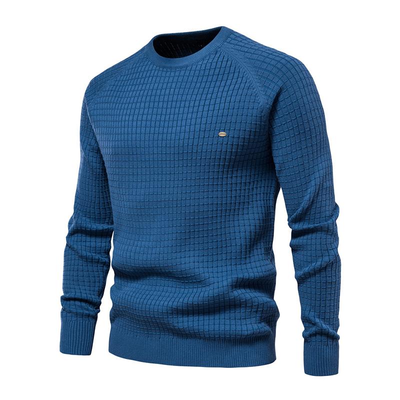 Mens Casual Crew Neck Cotton Knit Sweater 87872325M
