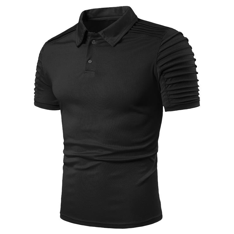 Mens Solid Color Short Sleeve Polo T-Shirt 83704539Y