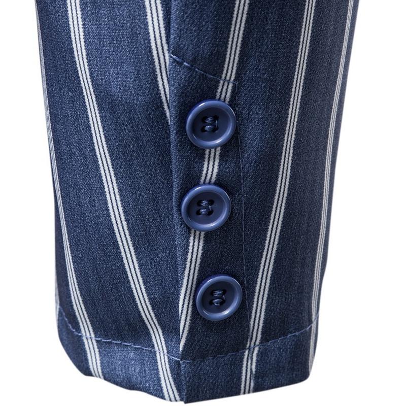 Mens Striped Print Two Button Blazer 76553355X