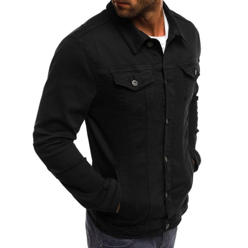 Mens Casual Solid Color Button Lapel Jacket 02134545M