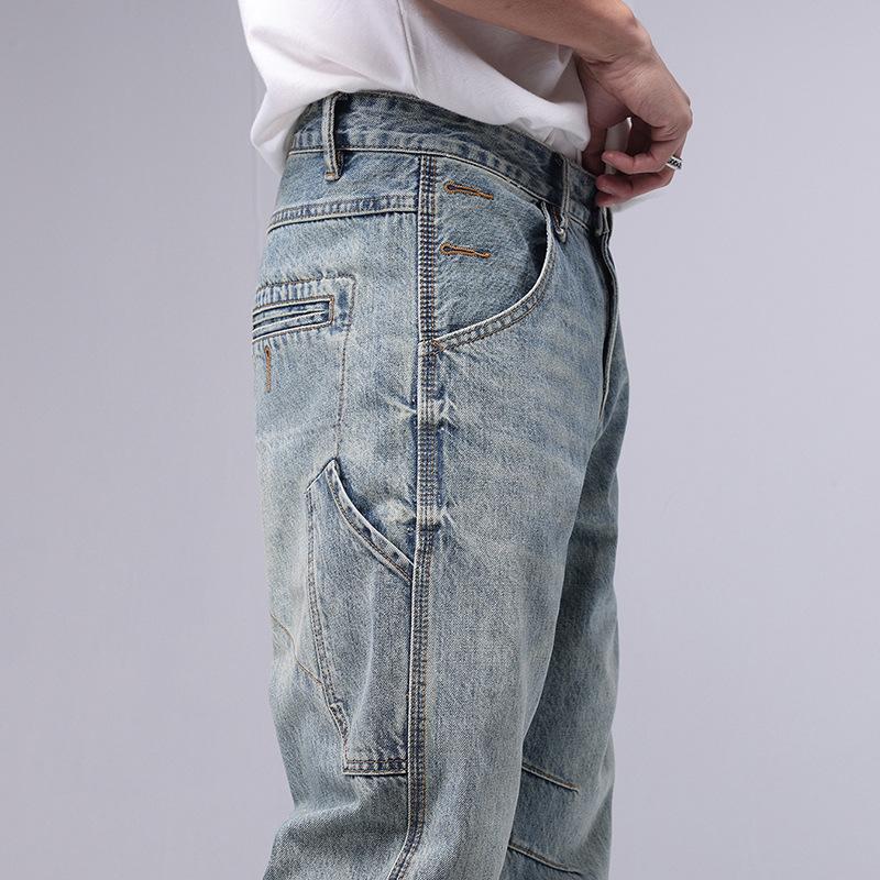 Mens Vintage Loose Cargo Denim Harem Pants 35307050M