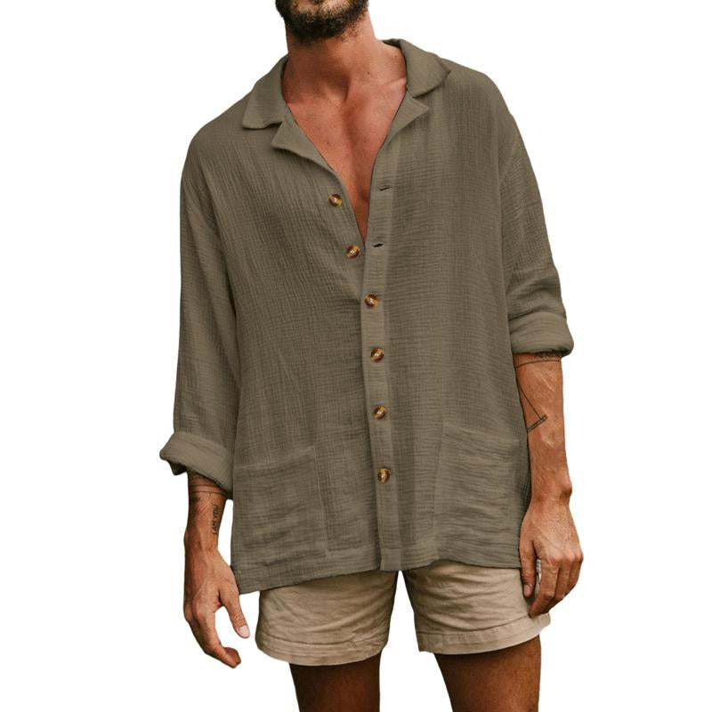 Mens Loose Casual Long Sleeve Shirt 31213490Y