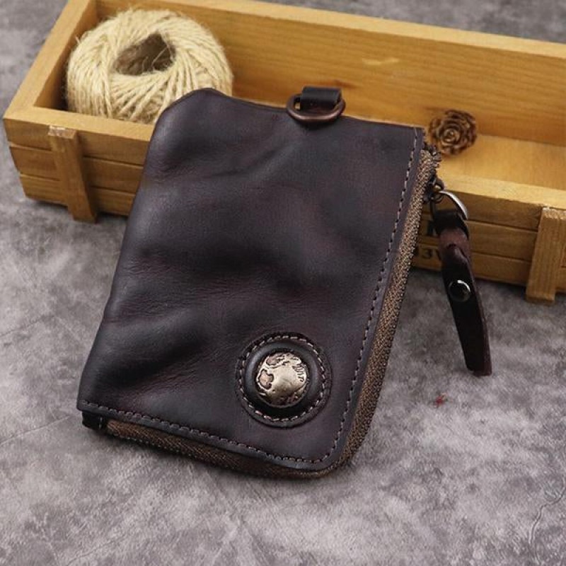 VINTAGE HANDMADE COWHIDE WALLET 65218738M