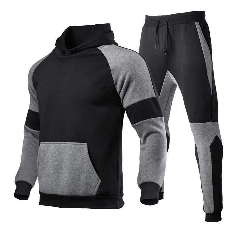 Mens Patchwork Hoodie and Hoodie Set 62068546X
