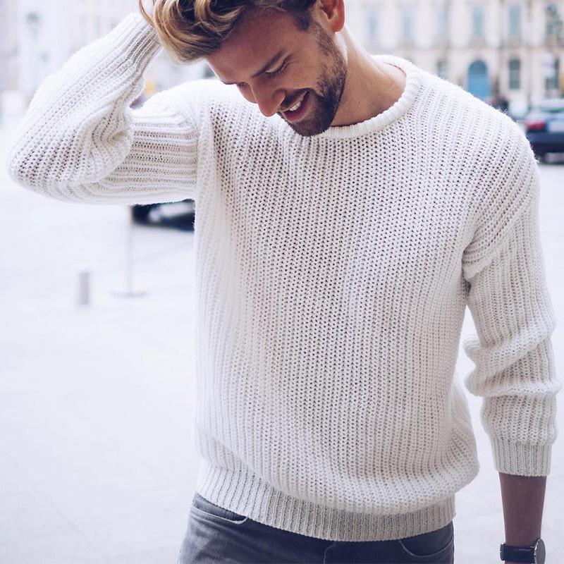 Mens Casual Round Neck Pullover Knitwear 15642772M