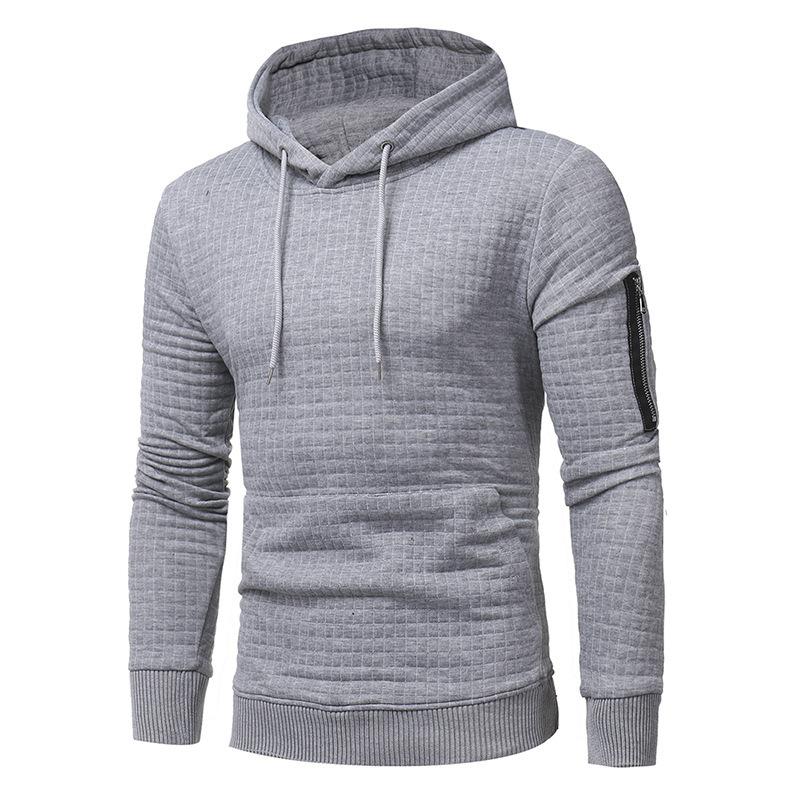 Mens Zipper Decor Loose Fit Casual Hoodie 22625474Z