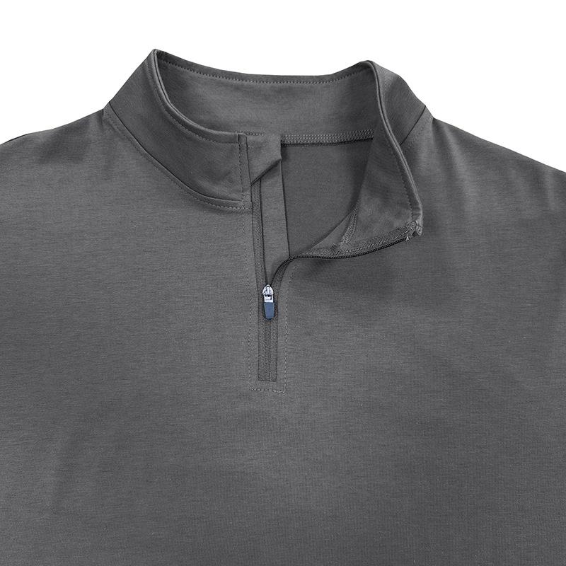 Mens Casual Stand Collar Zipper T Shirt 99017892M