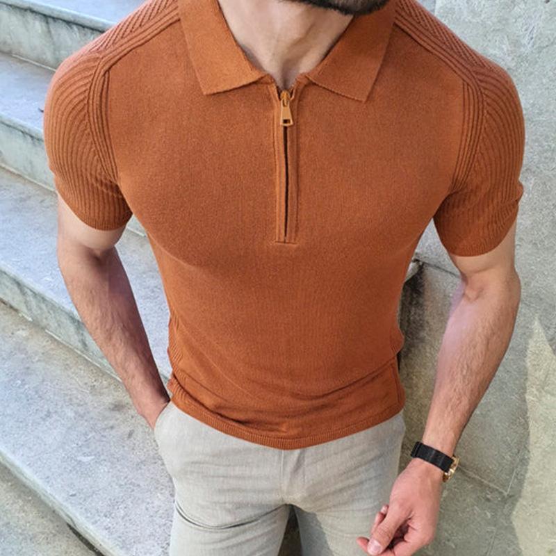 Mens Slim Lapel Short Sleeve POLO Shirt 02428640X
