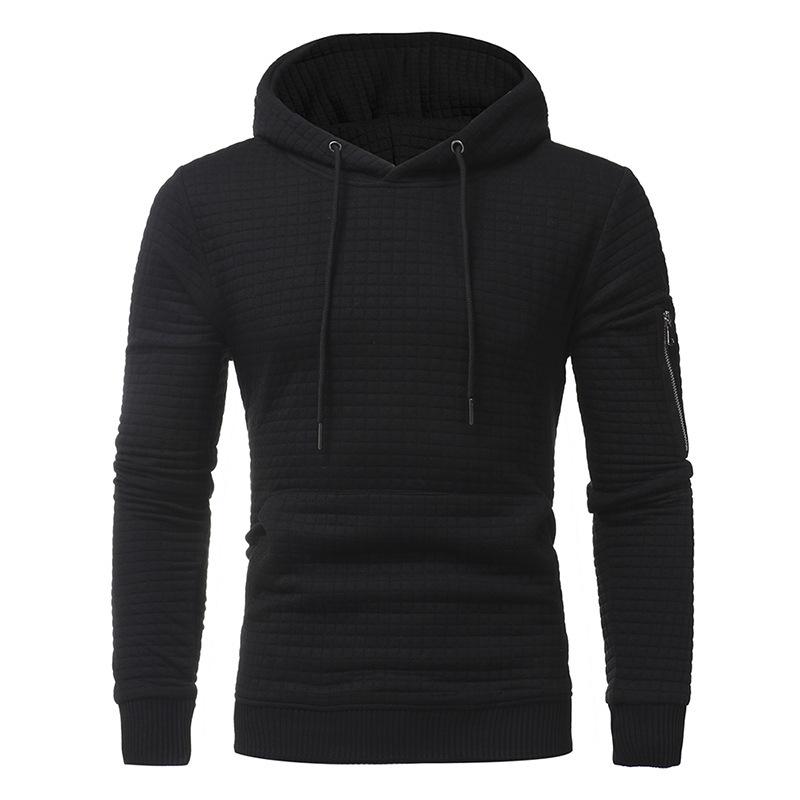 Mens Zipper Decor Loose Fit Casual Hoodie 22625474Z