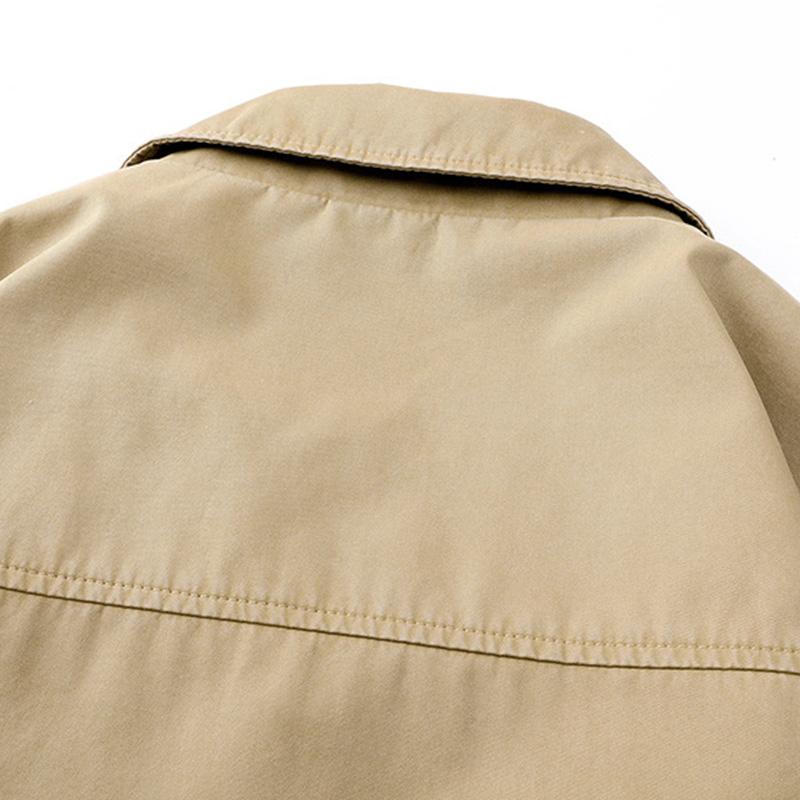 Mens Casual Cotton Lapel Cargo Jacket 89521769M