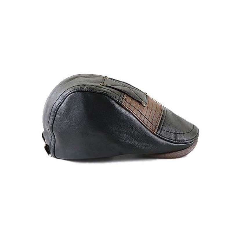 MENS PATCHWORK LEATHER HAT
