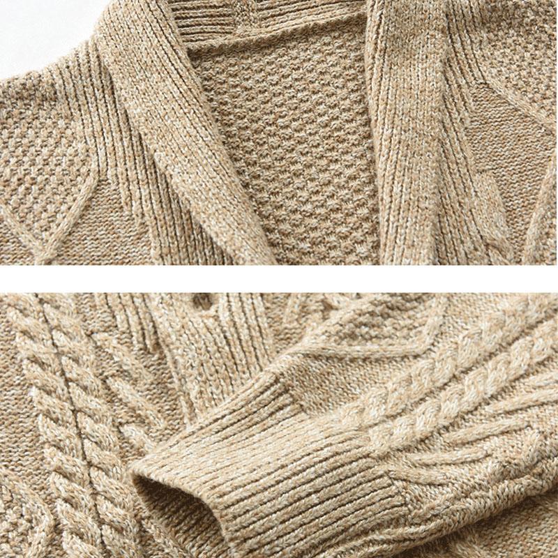 Mens Vintage Jacquard Thick Knit Cardigan 45801692M