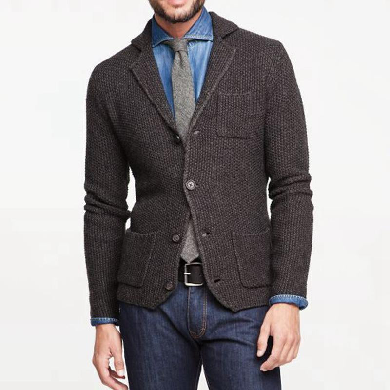 Mens Knitted Vintage Long Sleeve Jacket 41740990X
